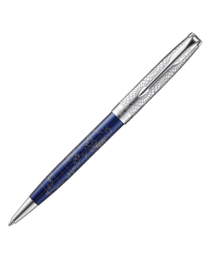 DŁUGOPIS SONNET SE BLUE SILVER CT 18K (ATLAS) - 1 DŁUGOPIS SONNET SE BLUE SILVER CT 18K (ATLAS) - 1