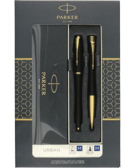 Zestaw Parker Pióro wieczne i długopis Urban Muted Black GT - 1 - 3026980933814 - - 2093381