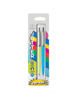 Zestaw 2x Długopis Parker Jotter ORGINALS POP ART LIME & SKY BLUE, 2141357 - 1 - 3026981413575 - - 2141357