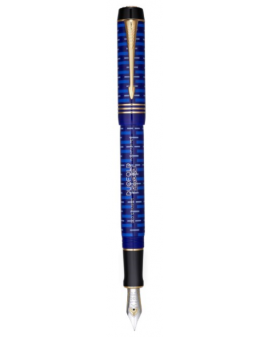 DUOFOLD LIMITED EDITION FOUNTAIN PEN BLUE GT - 18K-SOLID GOLD FINE NIB - 1 - 3026981235498 - - 2123549