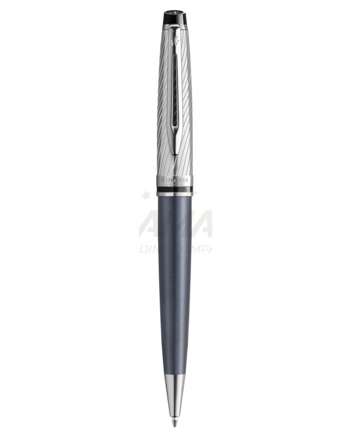 Długopis Waterman Expert Deluxe, metal i jasnoszary lakier z wykończeniem powlekanym palladem i końcówką medium - 1 - 3026981876
